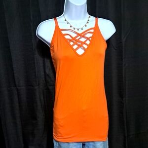 Orange Strappy Women's Tank Top